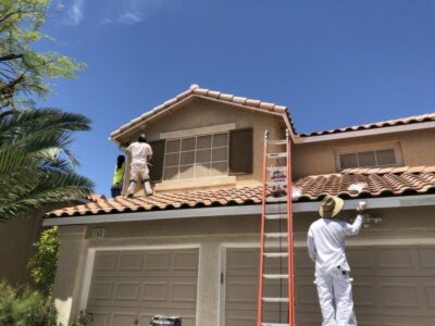 Exterior paint application